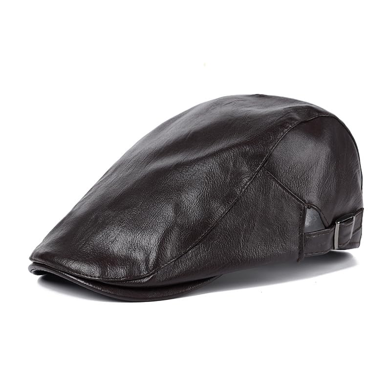 ftk Leather Flat Cap for Men and Women, Spring and Summer Plaid Beret Newsboy Hat, Stylish and Comfortable Design-picture-4