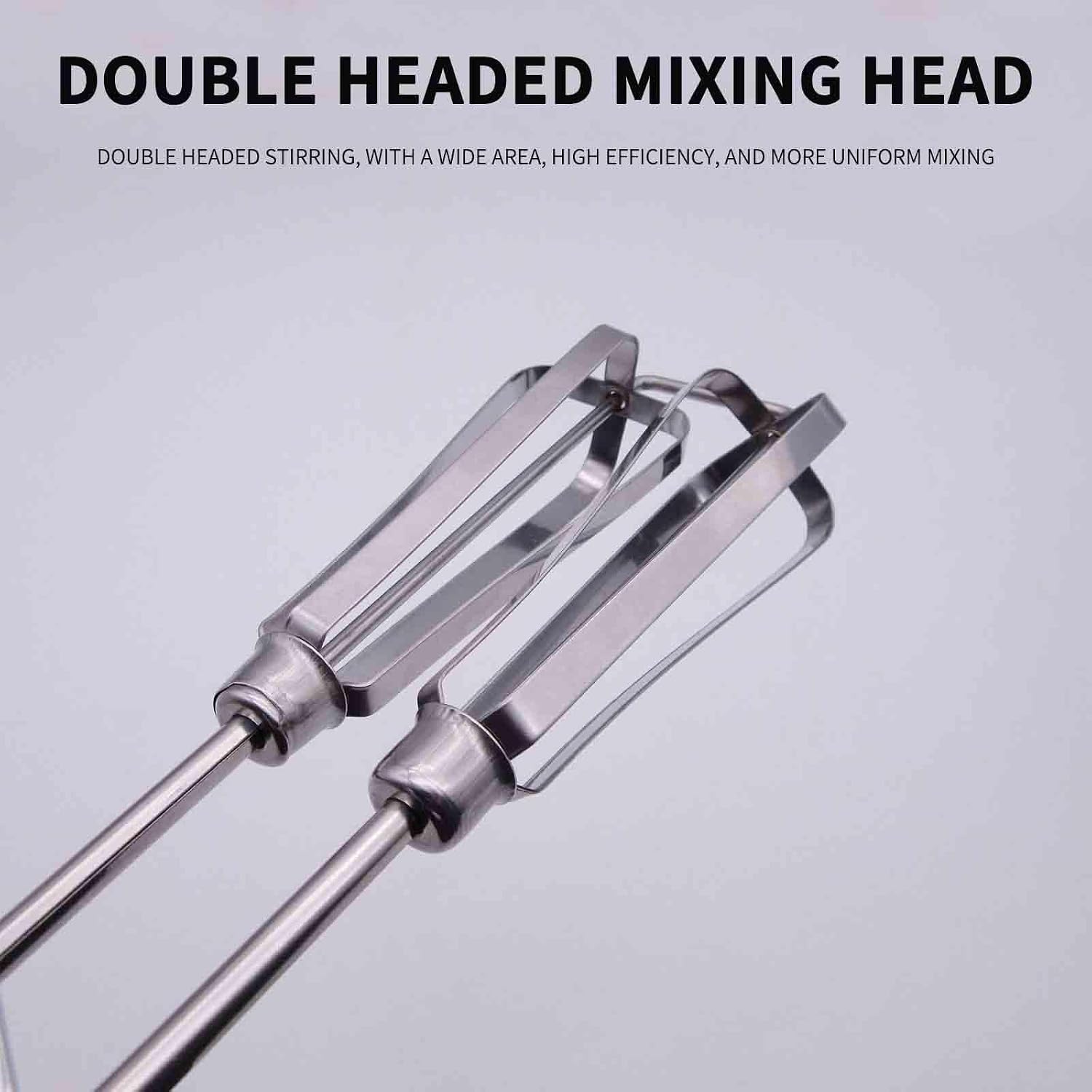 Stainless Steel Rotary Egg Beater, Handheld Inspired Egg Beater, Dishwasher Safe, Manual Crank Stirrer, Handheld Rotary Stirrer 12.2 Inch image 5