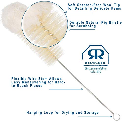 Image of Redecker Natural Pig Bristle and Cotton Cleaning Brush, 12-5 /8-Inches