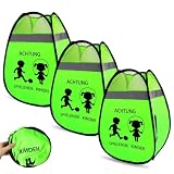 3 PCS Achtung Kinder aufsteller, spielende Kinder aufsteller mit Reflektor