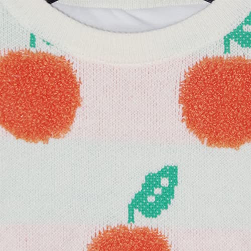 Womens Cute Knitted Orange Pullover Sweaters Kawaii Sweet Strawberry Sweater Coat Tops4