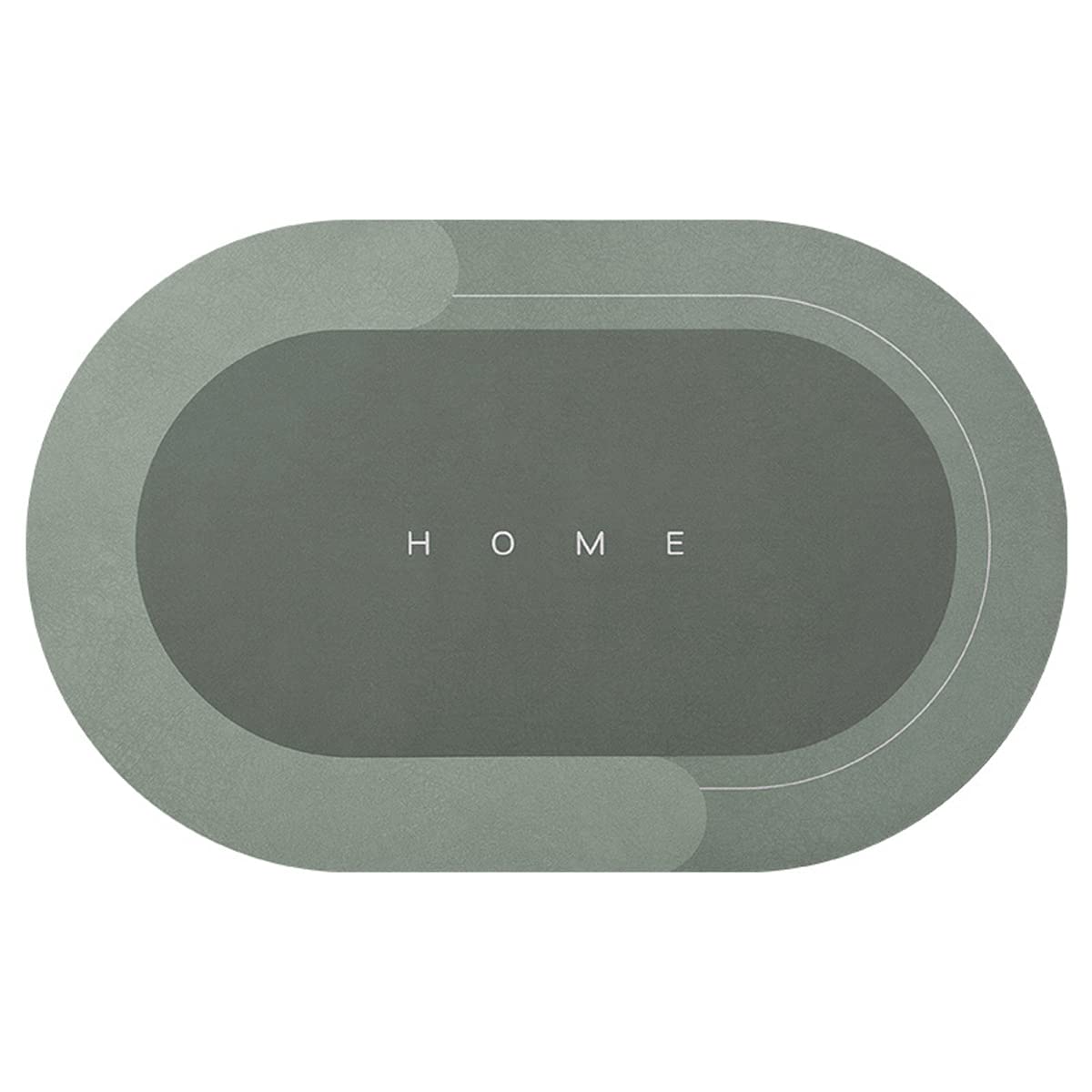 Happy Go-MartMicrofiber Soft Bath Mat, Non-slip Bathroom Mat,Super Absorbent Floor Mat, Quick-Drying Bath Mat Diatom Mud Shower Mat Durable Floor Mats (Green Oval, 50x80cm)