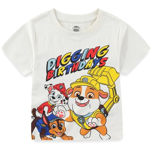 Paw Patrol Nickelodeon Birthday Boys Short Sleeve T-Shirt for Toddler and Big Kids