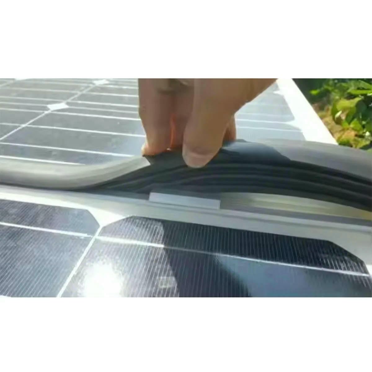 Bande d'étanchéité en caoutchouc extrudé EPDM/PVC/TPE en forme de T, monocristalline, 35 x 20 mm, 10 m, pour support photovoltaïque solaire, cache-câble métallique.