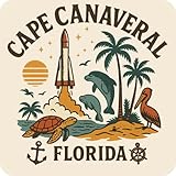 Cape Canaveral Florida Souvenir Vinyl Sticker – Destination Travel Keepsake Collectible 3-Inches Wide