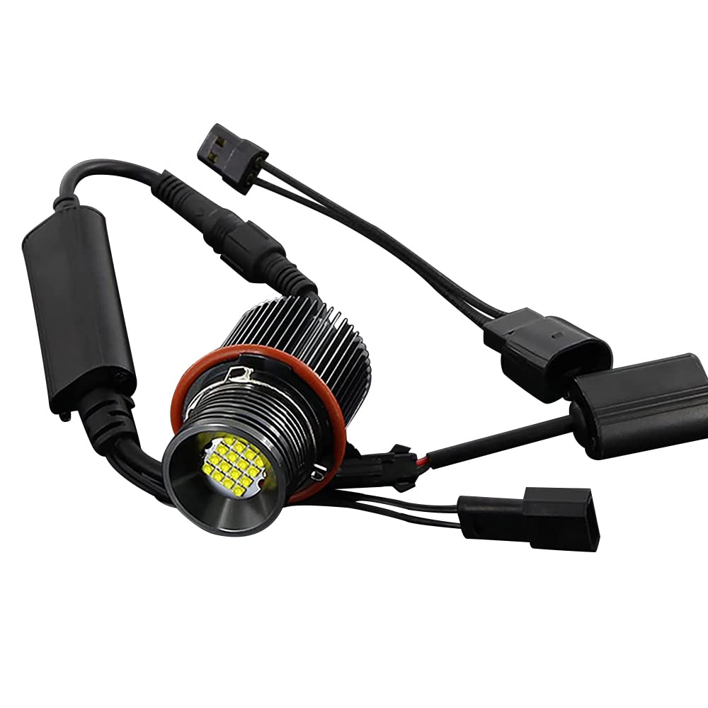 Baceyong Lot de 2 ampoules LED Angel Eye Halo Ring avec inverseurs compatible avec BMW E39 E53 E60 E61 E63 E64 E65 E66 E87 525i 530i xi 545i M5