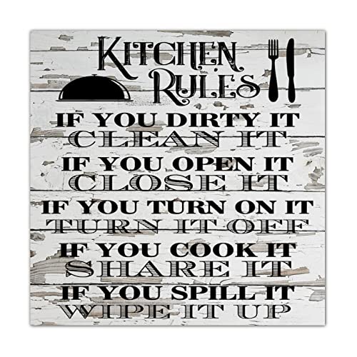 Panneau en bois Kitchen Rules chic pour deco de cuisine familiale et porche chaleureux