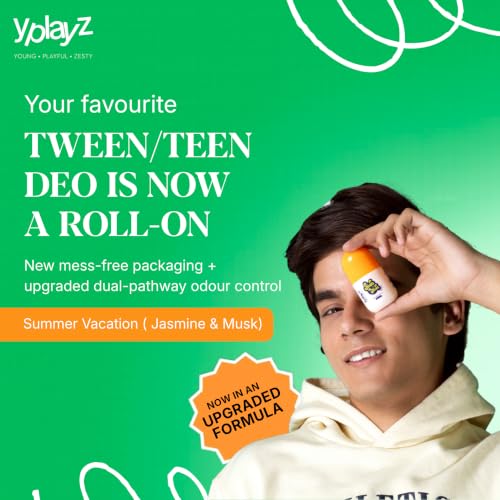 Image of YPlayZ Roll-On Deodorant for Teens 11-18 | Jasmine Musk | Summer Vacation
