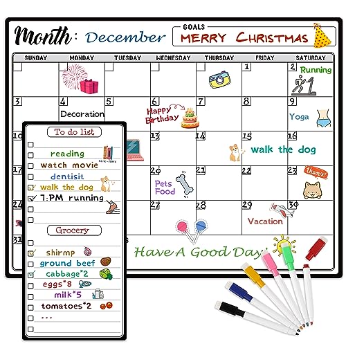 Magnetic Dry Erase Refrigerator Calendar with...