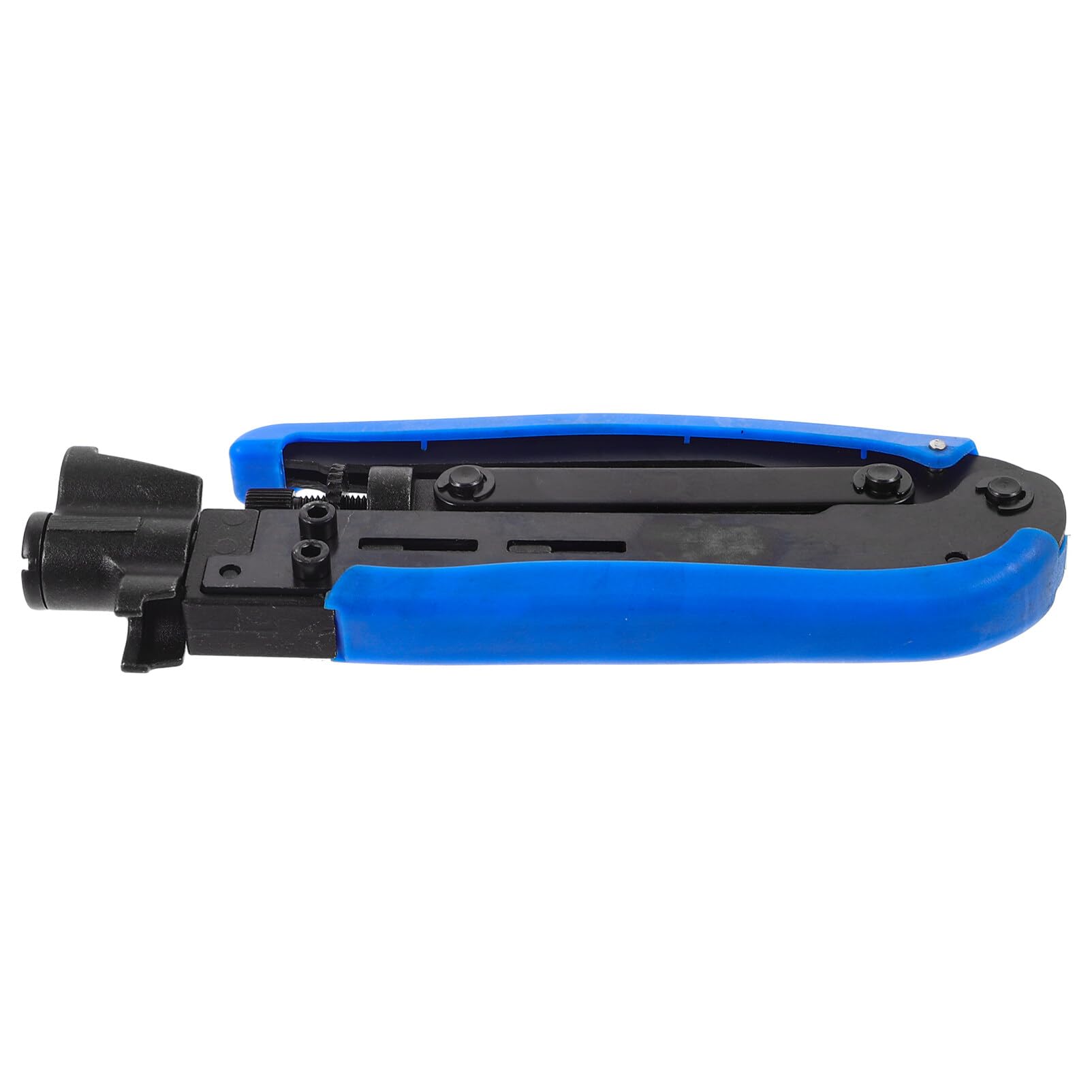 Crimpatrice Professionale per Cavi Coassiali e Connettori F Blu | Uso Casa e Ufficio, Acciaio Inox e Plastica, Utensile Multiuso per Crimpare i Cavi