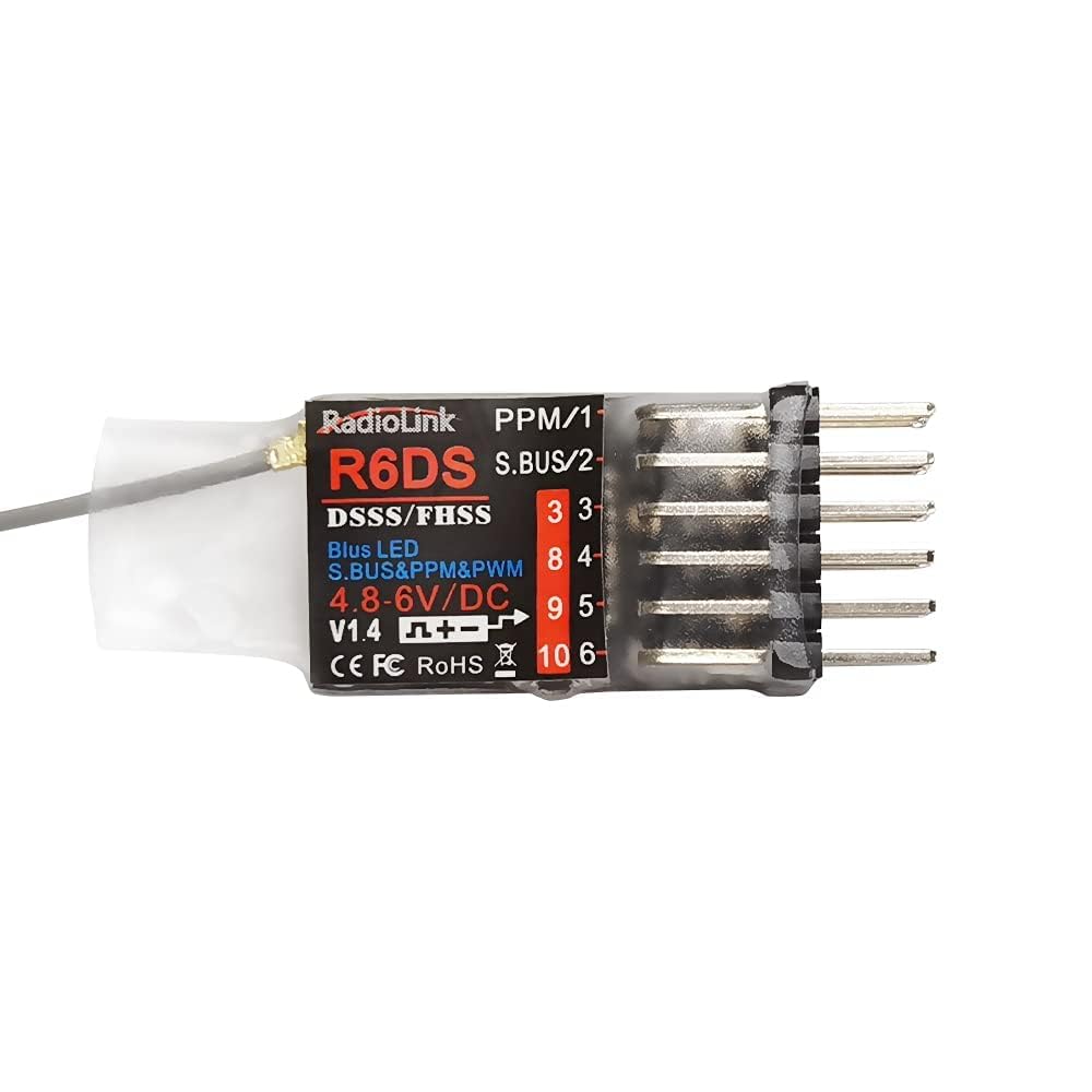 Radiolink R6DS 2.4GHz Ricevitore RC 6/10 canali SBUS/PWM/PPM per droni aereo fisso Wing
