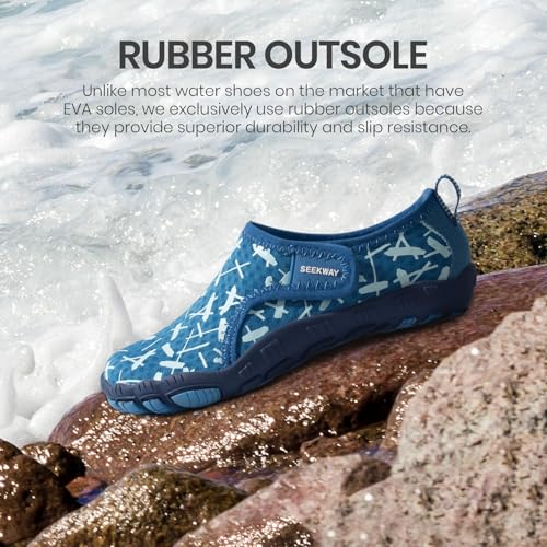 Image of SEEKWAY Barefoot Water Shoes for Kids - Wide Toe Box and Quick-Dry Sand Shoes Toddler for Hiking Swim Beach Pool Kayak Sport Accessories, Camping Essentials Non-Slip for Boys Girls Sizes