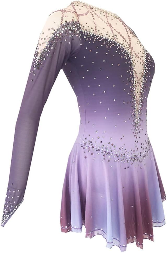 Ice Roller Dancewear Figure Skating Dress Girl Women Gradient Leotards Costume Ice Performance Clothing
