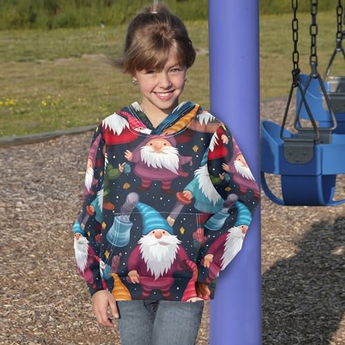 Kids Hoodies Sweaters Christmas Gnome Dwarfs Hooded Sweatshirts with Big Pockets for Boys Girls B04000044
