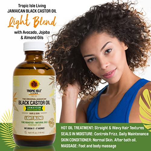 Tropic Isle Living Jamaican Black Castor Oil Light Blend 4Oz And Smooth Natural Oils Luscious Lavender 4Oz Bundle | Hair Growth Oils | Daily Hair Maintenance | Moisturizes Skin | After-Bath Oils #TOP6