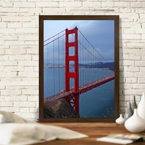 Image of BESCRCL 12x16 Picture Frame Wall Hanging Poster Frames, Brown, 1 Pack