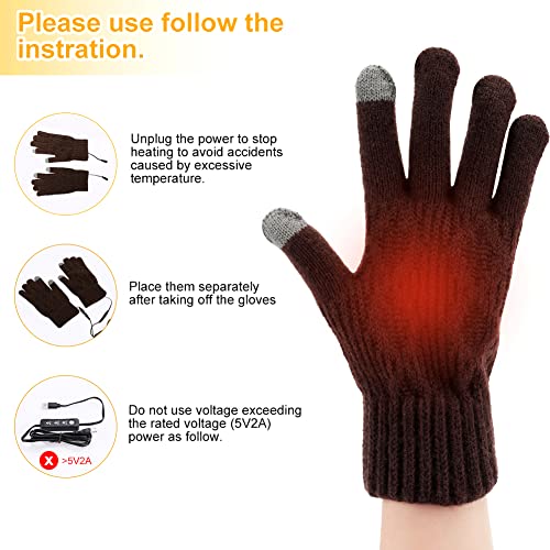 Brynnl Adjustable Temperature USB Heated Gloves for Men and Women, Screen Touch Electric Heated Gloves for Phone Laptop… - Image 7