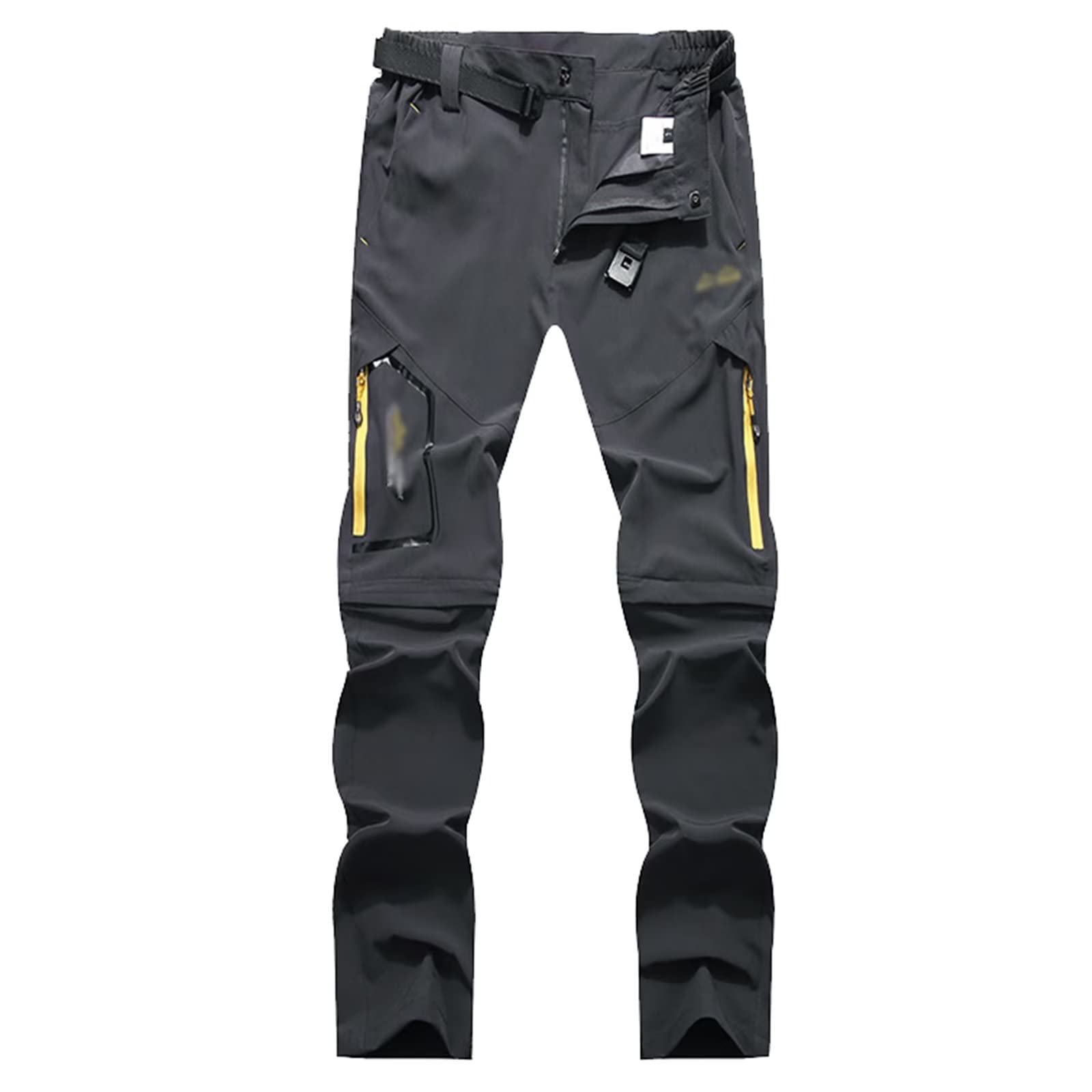 ZMNKH Men's Outdoor Convertible Hiking Trousers Waterproof Lightweight Quick Dry Pants Cargo Camping Walking Casual Trousers with Pockets,Zip Off Climbing Shorts