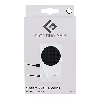 XBOX Series S Wall Mount Solution by FLOATING GRIP - Sleek Mounting Kit for Hanging XBOX Series S Gaming Console on the wall Standard Fits XBOX Series S, White