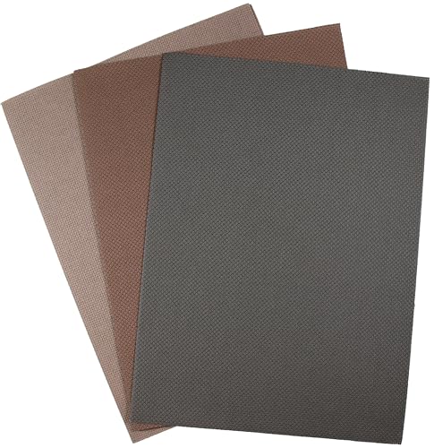 Image of KCS 3 pc of 12 inch x 18 inch (30cmx45cm) 14CT Counted Cotton Aida Cloth Cross Stitch Fabric (Coffee + Brown+Dark Grey)