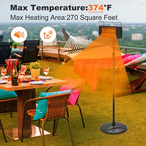 Patio Heater Garage 1500W Heater-Outdoor With 3 Modes Fast Heating, Electric Heaters Wall-Mounted/Standing Height & Angle Adjustable,Tip-Over & Overheat Protection,Garage, Backyard, Camping #TOP4