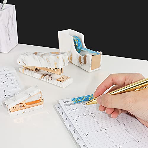 Agrafeuse marbre doré et dévidoir pour espace de télétravail - 7