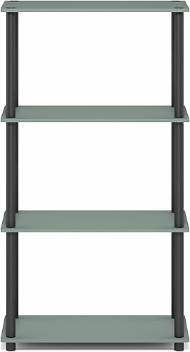 Vista 162 de Furinno Turn-N-Tube - Estantería multiuso de 5 niveles, estantería para exhibición, almacenamiento o libros, con tubos redondos, color cereza claro