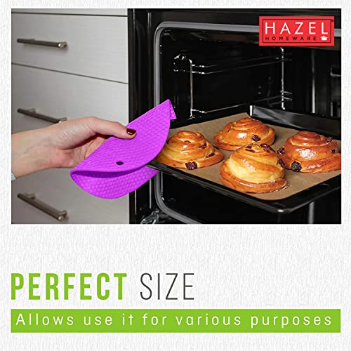 Image of HAZEL Mats for Kitchen | Pot Holder Silicon for Hot Pots Pans | Multipurpose Non-Slip Flexible & Durable Heat Resistant Pads Trivet Set of 2, Multicolor