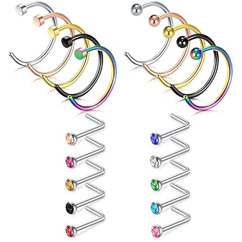 AceFun 20G Multi-Style Nose Piercing Set Cover