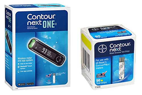 Bayer Contour Next ONE Glucose Monitoring System Wireless Meter kit and Next Blood Glucose50 Test Strips