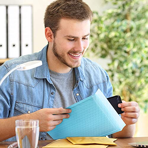 Image of Metronic Bubble Mailer 8.5x12 inch 25 Pack Light Blue Waterproof Padded Mailers | Usable Size 8.5x11 Inch Poly Bubble Mailers Self-Seal Padded Envelopes for Shipping, Mailing, Packaging for Business