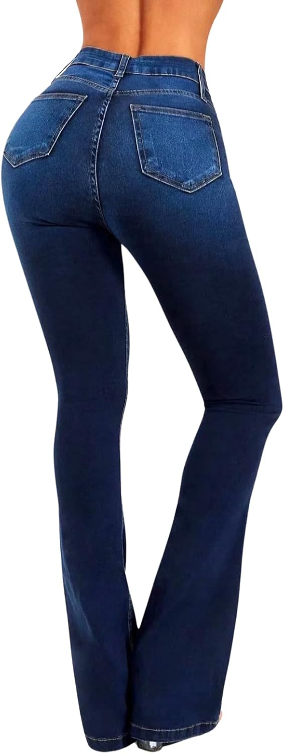 Butt Lifting Jeans for Women Bootcut Stretchy Tummy Control High Waisted Flare Jeans Curvy Skinny Denim Pants