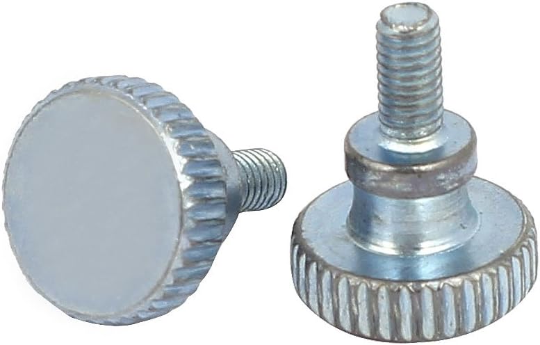 sourcingmap M3x6mm Flat Knurled Head Fully Threaded Thumb Screws Bolts Fastener 10pcs, Silver Blue - Image 3
