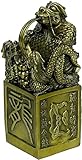 Laiton ZEELYDE Statue de déco Jardin,Statue Superbe Maison Ornement De Jardin Sculpture Décoration Couleur Richesse Ancienne Statue De Sceau Chinois Feng Shui Maître Fait À La Main Bronze Empereur Sceau St