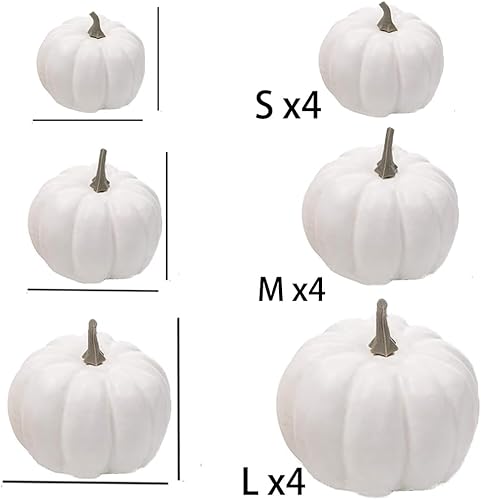 Miniatura 2 de WESAPPINC Calabazas artificiales, 2 calabazas grandes negras surtidas, calabazas grandes de cosecha sintética para otoño, Acción de Gracias,