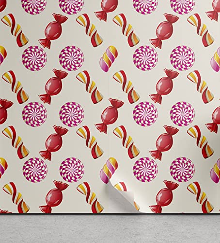 Lunarable Retro Peel & Stick Wallpaper for Home, Vintage 50s