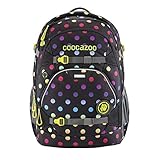 coocazoo Schulrucksack ScaleRale Magic Polka Colorful blau-lila-rot-schwarz, ergonomischer Tornister, höhenverstellbar mit Brustgurt und Hüftgurt für Mädchen ab der 5. Klasse, 30 Liter
