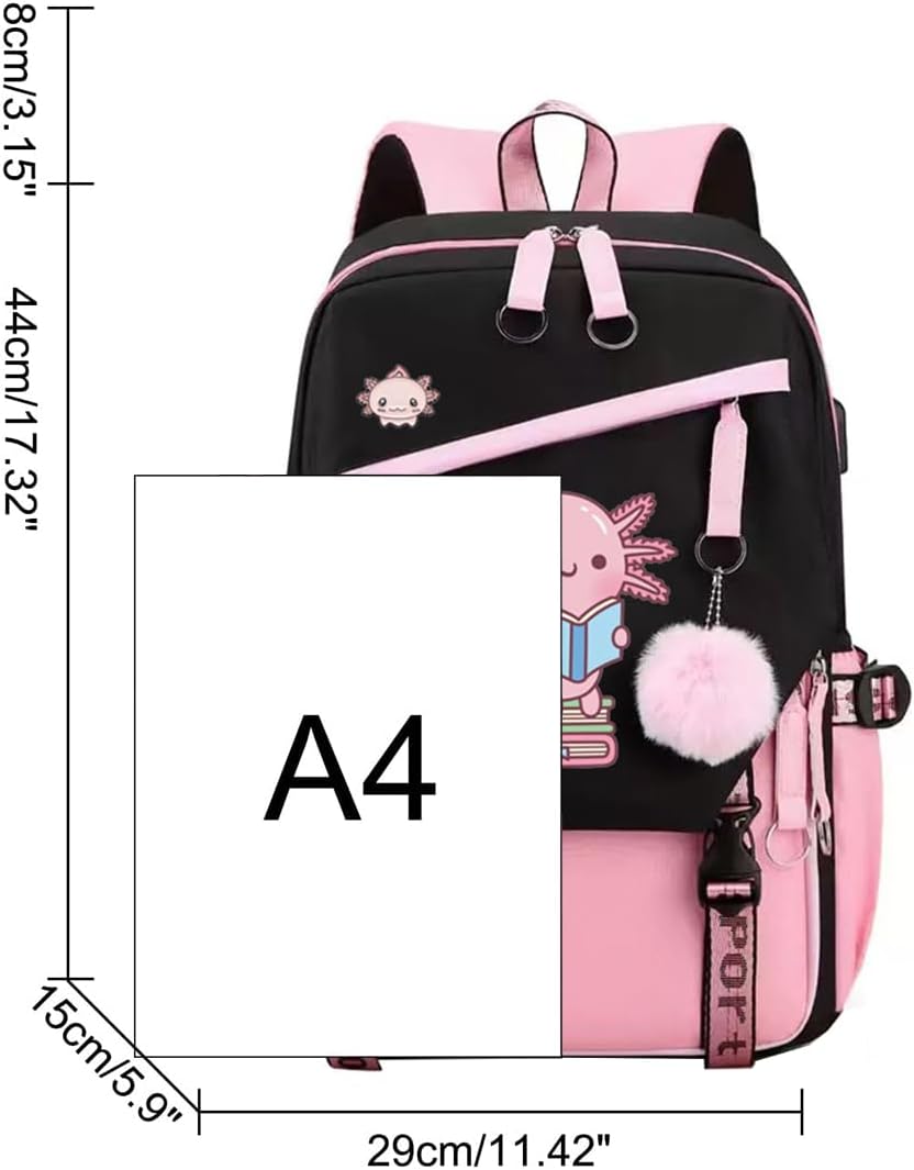 Axolotl Backpack Large Capacity Travel Backpack with USB Charging Port, Laptop Bag for Men & Women, Water-Resistant Multifunctional Daypack for Work, Outdoor - Image 5