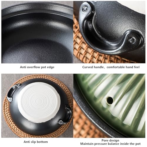 Ustensiles de cuisine ragoût pot en terre cuite vert 24cm - 4