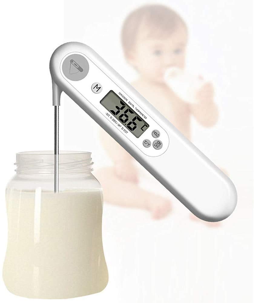 Termómetro digital para carne, termómetro de cocina digital de lectura instantánea, pantalla de termómetro de alimentos de cocina para agua de leche de barbacoa de pavo dulce (Color : Blanco) (Blanco