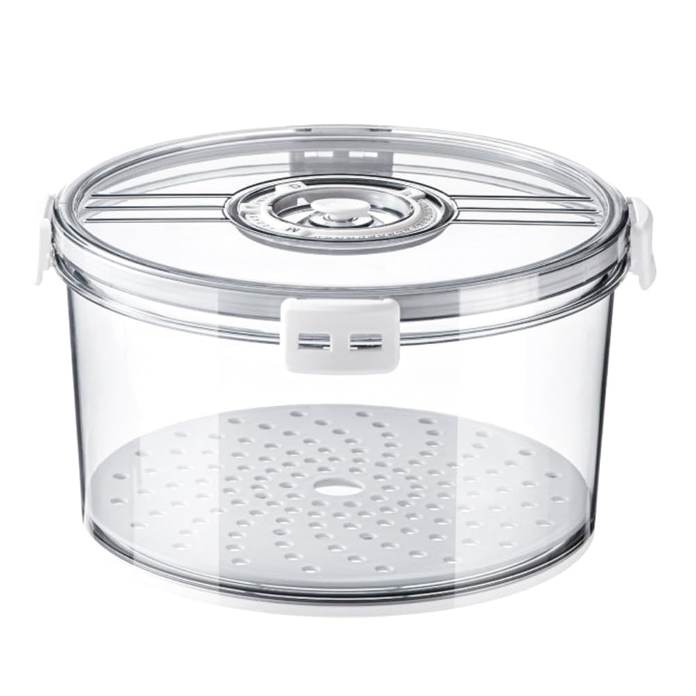 Yssevlon Round Airtight Bread Box Homemade Bread Storage Container With Time Recording And Adjustable Air