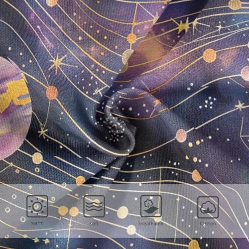 Toddler Panties, Galaxy Planet Purple Cotton Underwear Girls, 2T–8 Years3