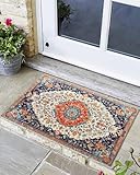 Fußmatte für drinnen und draußen, Boho-Muster, rutschfest, niedriges Profil, 61 x 91,4 cm, Orange...