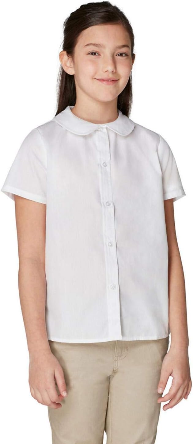 French Toast Girl's Short Sleeve Peter Pan Collar Blouse (Standard & Plus)