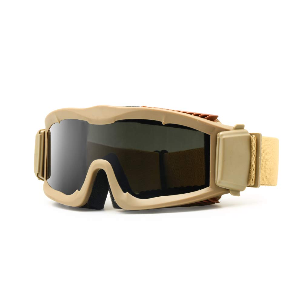 EnzoDate Militärisch Alpha Ballistisch Schutzbrille Taktische Sonnenbrille Airsoft CS Paintball Brille (Tan