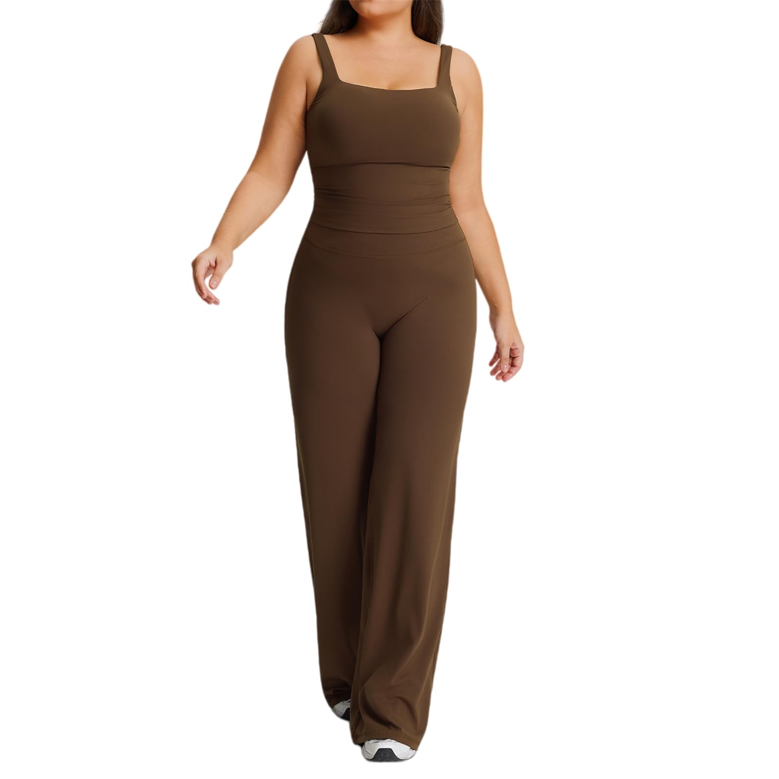 Conjunto de 2 piezas de yoga para mujer, ropa casual deportiva sin mangas, brasier, camisola, gimnasio, pantalones de yoga, leggings, pantalones deportivos sueltos y elásticos