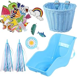Doll Bike Seat with 28 Pcs Stickers Decals Bicycle Basket Doll Bike Seat with 28 Pcs Stickers Decals Bicycle Basket