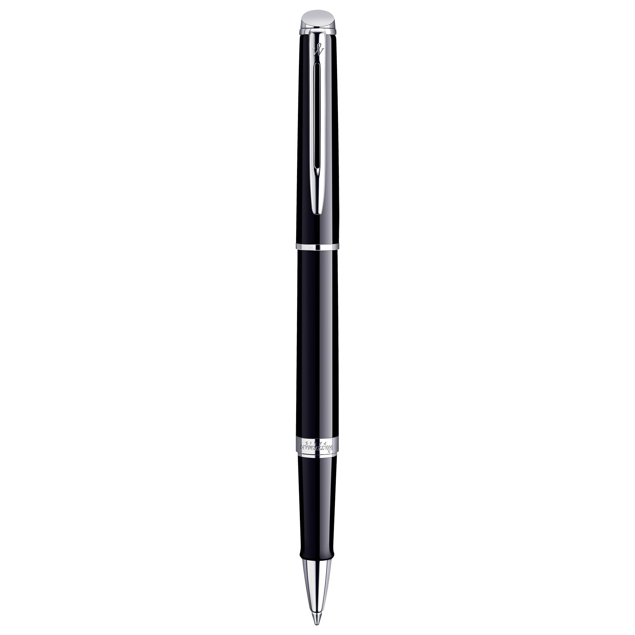 Waterman Hémisphère Stylo roller avec gravure - Stylo d'écriture de luxe personnalisé - Cadeau élégant pour homme et femme - Encre noire (vernis noir C.C)