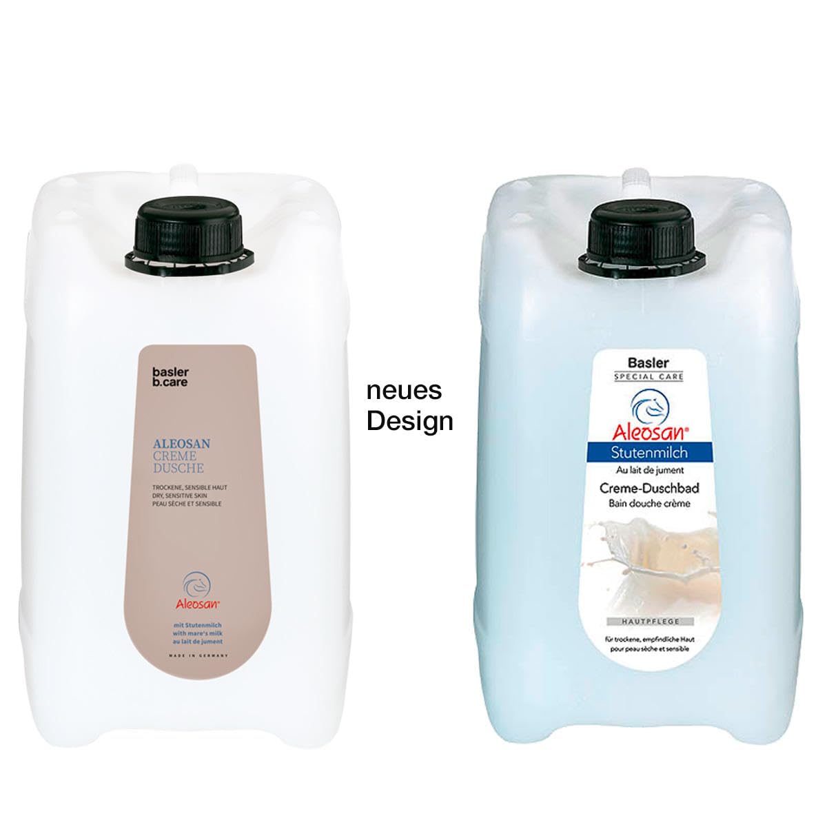 basler Aleosan Stutenmilch Creme-Duschbad Sparflasche 5 Liter - Ergiebige Größe | Duschbad empfindliche Haut