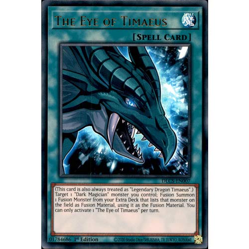Yugioh Singles DLCS-EN007 1st Ed The Eye of Timaeus Purple Ultra Rare Card Dragons of Legend: The Complete Series Single Card